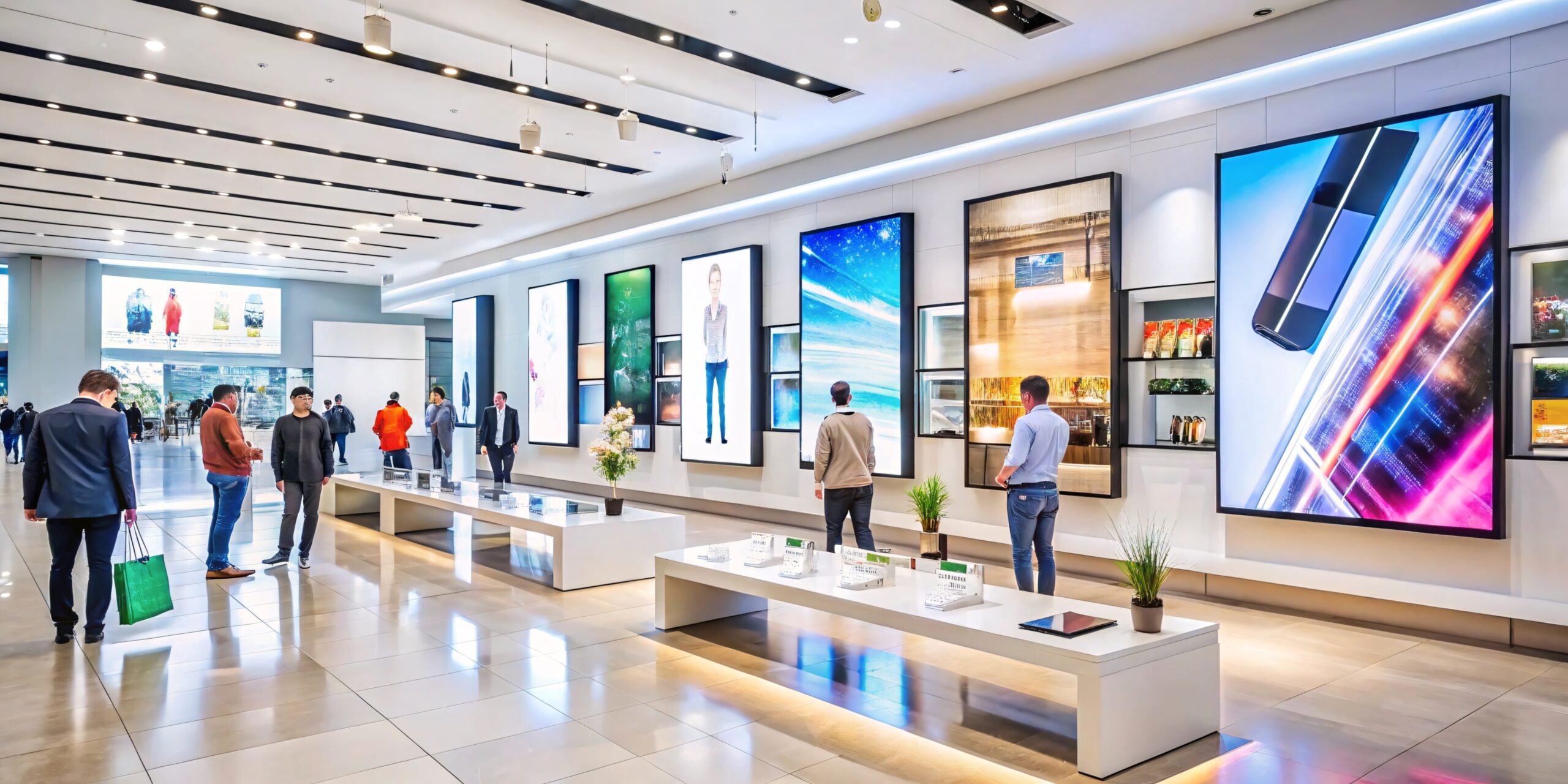 US flag revolutionizing communication: the power of interactive display screens across industries especially retail store